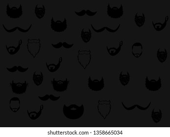 Seamless pattern with retro mustache for design fabric,backgrounds, package, wrapping paper, covers, fashion - Vector - eps.10