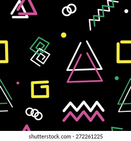 Seamless pattern with retro neon shapes 1