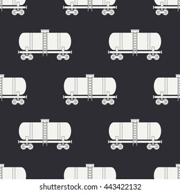 Seamless pattern with retro railway barrel silhouette. Vector illustration. Elements for design. Railroad transportation. Graphic texture for design , wallpaper. Railroad. Train. Railway. Flank.