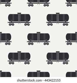 Seamless pattern with retro railway barrel silhouette. Vector illustration. Elements for design. Railroad transportation. Graphic texture for design , wallpaper. Railroad. Train. Railway. Flank.