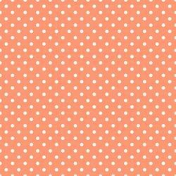 Seamless Pattern In Retro Style. Abstract Vintage Pattern With White Small Polka Dots On Pastel Peach Background For Textile, Wrapping Paper, Banners, Print, Packaging. Vector Illustration.