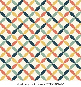 Seamless pattern in retro style. Abstract texture decorative 50`s, 60's, 70's style. Can be used for fabric, wallpaper, textile, wall decoration. Vector illustration
