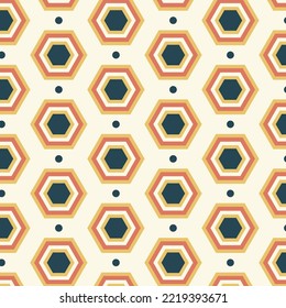 Seamless pattern in retro style. Abstract texture decorative 50`s, 60's, 70's style. Can be used for fabric, wallpaper, textile, wall decoration. Vector illustration