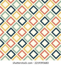 Seamless pattern in retro style. Abstract texture decorative 50`s, 60's, 70's style. Can be used for fabric, wallpaper, textile, wall decoration. Vector illustration