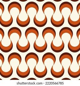 Seamless pattern in retro style. Abstract texture decorative 50`s, 60's, 70's style. Can be used for fabric, wallpaper, textile, wall decoration. Vector illustration