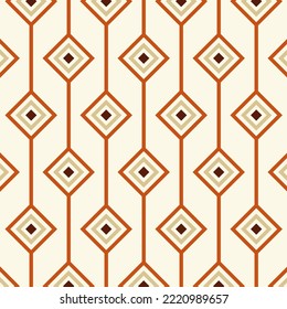 Seamless pattern in retro style. Abstract texture decorative 50`s, 60's, 70's style. Can be used for fabric, wallpaper, textile, wall decoration. Vector illustration