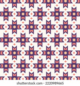 Seamless pattern in retro style. Abstract texture decorative 50`s, 60's, 70's style. Can be used for fabric, wallpaper, textile, wall decoration. Vector illustration
