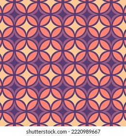 Seamless pattern in retro style. Abstract texture decorative 50`s, 60's, 70's style. Can be used for fabric, wallpaper, textile, wall decoration. Vector illustration