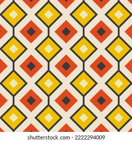 Nahtloses Muster im Retro-Stil. Abstrakte Textur dekorativ 50er, 60er, 70er Jahre Stil. Kann für Stoff, Tapete, Textilien, Wanddekoration verwendet werden. Vektorgrafik