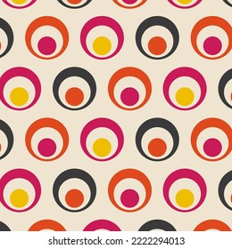 Seamless pattern in retro style. Abstract texture decorative 50`s, 60's, 70's style. Can be used for fabric, wallpaper, textile, wall decoration. Vector illustration