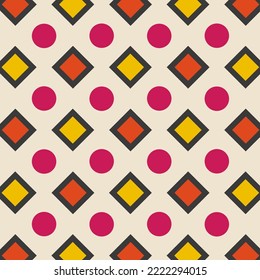 Seamless pattern in retro style. Abstract texture decorative 50`s, 60's, 70's style. Can be used for fabric, wallpaper, textile, wall decoration. Vector illustration