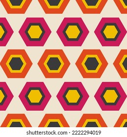 Seamless pattern in retro style. Abstract texture decorative 50`s, 60's, 70's style. Can be used for fabric, wallpaper, textile, wall decoration. Vector illustration