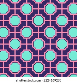 Seamless pattern in retro style. Abstract texture decorative 50`s, 60's, 70's style. Can be used for fabric, wallpaper, textile, wall decoration. Vector illustration
