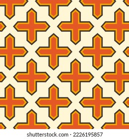 Seamless pattern in retro style. Abstract texture decorative 50`s, 60's, 70's style. Can be used for fabric, wallpaper, textile, wall decoration. Vector illustration