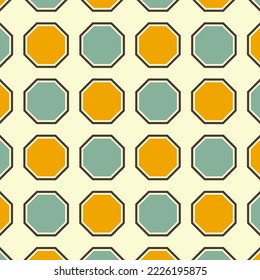 Seamless pattern in retro style. Abstract texture decorative 50`s, 60's, 70's style. Can be used for fabric, wallpaper, textile, wall decoration. Vector illustration