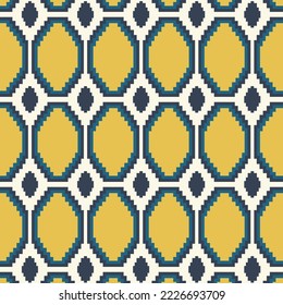 Seamless pattern in retro style. Abstract texture decorative 50`s, 60's, 70's style. Can be used for fabric, wallpaper, textile, wall decoration. Vector illustration
