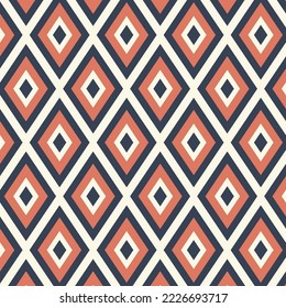 Seamless pattern in retro style. Abstract texture decorative 50`s, 60's, 70's style. Can be used for fabric, wallpaper, textile, wall decoration. Vector illustration