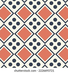 Seamless pattern in retro style. Abstract texture decorative 50`s, 60's, 70's style. Can be used for fabric, wallpaper, textile, wall decoration. Vector illustration