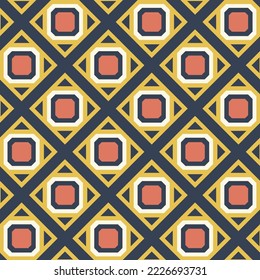 Seamless pattern in retro style. Abstract texture decorative 50`s, 60's, 70's style. Can be used for fabric, wallpaper, textile, wall decoration. Vector illustration