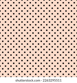 Seamless pattern in retro style. Abstract vintage pattern with black small polka dots on pastel background for textile, wrapping paper, banners, print, packaging and other design. Vector illustration