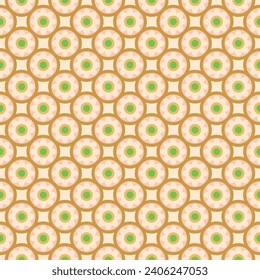 Seamless pattern in retro style. Abstract texture decorative 50`s, 60's, 70's style. Can be used for fabric, wallpaper, textile, wall decoration. Vector illustration