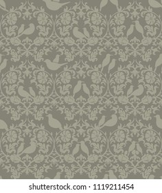 Seamless pattern in retro style. With images of birds. Vector image can be used in various designs. Textile fabric, printing and many other areas.
