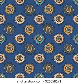 Seamless pattern in the retro style of steampunk, wheels, gears, unusual shapes.