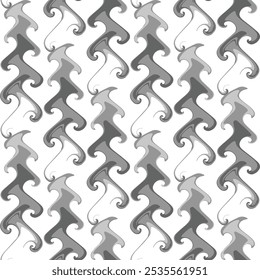 Patrón sin fisuras en estilo retro. Textil Abstractas Diseño sin fisuras diseño de fondo de cristal de onda en zigzag. Patrones temáticos simples en blanco y negro para textiles, azulejos, fondo