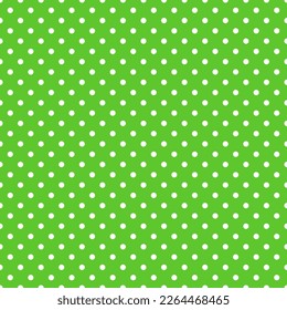 Patrón inmaculado en estilo retro.Patrón abstracto vintage con pequeños puntos de polka blanco sobre un fondo verde para textiles, papel envolvente, carteles, impresión, embalaje y otro diseño. Ilustración del vector