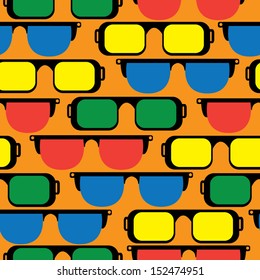 seamless pattern retro sunglasses