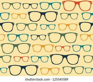 Seamless pattern retro sunglasses. vector background