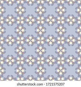 Seamless pattern retro, vintage. Blue jean, pale yellow and chocolate color. Pastel colors. Vector.