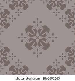 Seamless pattern retro, vintage. Chocolate color. Spirals and abstract. Vector.