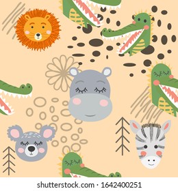 Seamless Pattern Kawaii Cute Cats Cartoon Stock Vector (Royalty Free ...