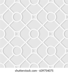 Seamless pattern of rhombus and circles. Geometric wallpaper. Unusual lattice. Soft background. Vector illustration. Good quality. Good design.