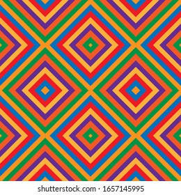 Seamless pattern with rhombus. Endless geometric background. multicolored backdrop from stripes. Simple color schemes.
Vector illustration