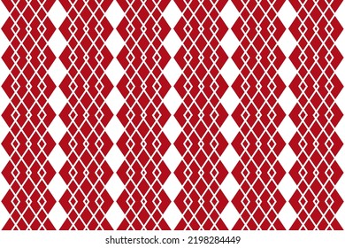  patrón sin fisuras con ornamentos hombus y geométricos sobre fondo rojo