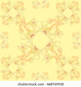 seamless pattern - rhombus with a lily on a bright background vector illustration