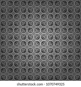 Seamless pattern with rhombus and polygons forming abstract wallpaper.