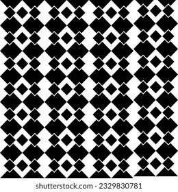 Seamless pattern with rhombuses. Black and white background.
