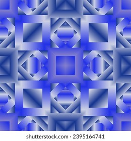 Seamless pattern with rhombuses in blue and white colors