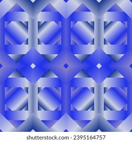 Seamless pattern with rhombuses in blue and white colors