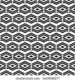 Seamless pattern. Rhombuses, chevrons, curves ornament. Diamonds, angle brackets, figures backdrop. Folk background. Ethnic motif. Digital paper, textile print, web design, abstract. Vector wallpaper