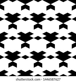 Seamless pattern. Rhombuses, chevrons, figures ornament. Geometrical backdrop. Abstract background. Polygons motif. Geometric shapes wallpaper. Digital paper, textile print, web design. Vector.