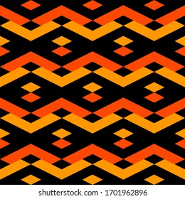 Seamless pattern. Rhombuses, chevrons, figures ornament. Polygons background. Simple shapes wallpaper. Geometrical backdrop. Digital paper, web designing, textile print