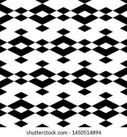Seamless pattern. Rhombuses, chevrons ornament. Geometrical figures backdrop. Shapes background. Geometric wallpaper. Polygons motif. Digital paper, textile print, web design, abstract. Vector