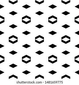 Seamless pattern. Rhombuses, chevrons ornament. Geometrical figures backdrop. Simple shapes background. Geometric wallpaper. Polygons motif. Digital paper, textile print, web design, abstract.