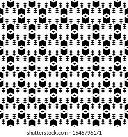 Seamless pattern. Rhombuses, chevrons ornament. Figures background. Simple shapes wallpaper. Digital paper, web designing, textile print. Geometrical backdrop. Vector