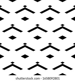  Patrón sin problemas. Rombos, chevrones adornos. Fondo de figuras geométricas. Diamantes, fondo de paréntesis angulares. Papel tapiz geométrico. Motivo de las formas. Papel digital, impresión textil, diseño web. Vector.