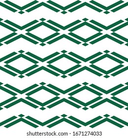 Seamless pattern. Rhombuses, chevrons ornament. Geometrical figures backdrop. Diamonds, angle brackets background. Vector.